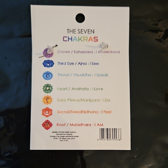 Seven Chakra Earrings - Multicolor Rainbow, NWT - Picture 3 of 3